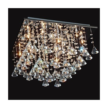 Lustre de cristal cromado clássico tradicional em metal Lustre de cristal cromado clássico tradicional em metal