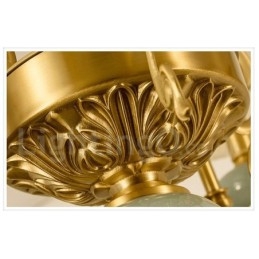 Pure Brass Luxuoso Rústico Retro Vintage Latão Cerâmica Pingente Vela Lustre com Tecido Tons