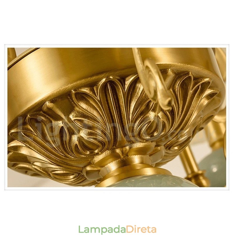 Pure Brass Luxuoso Rústico Retro Vintage Latão Cerâmica Pingente Vela Lustre com Tecido Tons