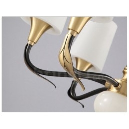 Pure Brass Luxuoso Rústico Retro Vintage Latão Pedra Pingente Vela Lustre com Tons de Vidro