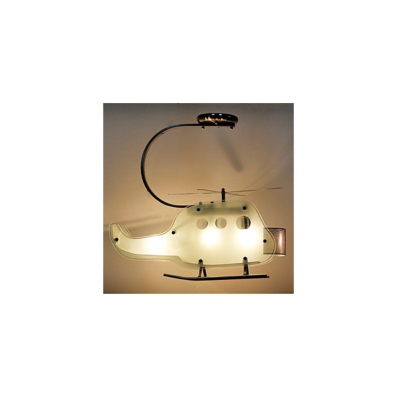Lâmpada infantil simples Lâmpada de helicóptero de vidro de desenho animado