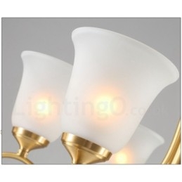 Pure Brass Luxuoso Rústico Retro Vintage Latão Pingente Vela Lustre com Tons de Vidro