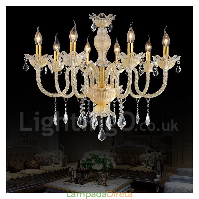 Lustre de cristal luxuoso moderno contemporâneo pendente vela