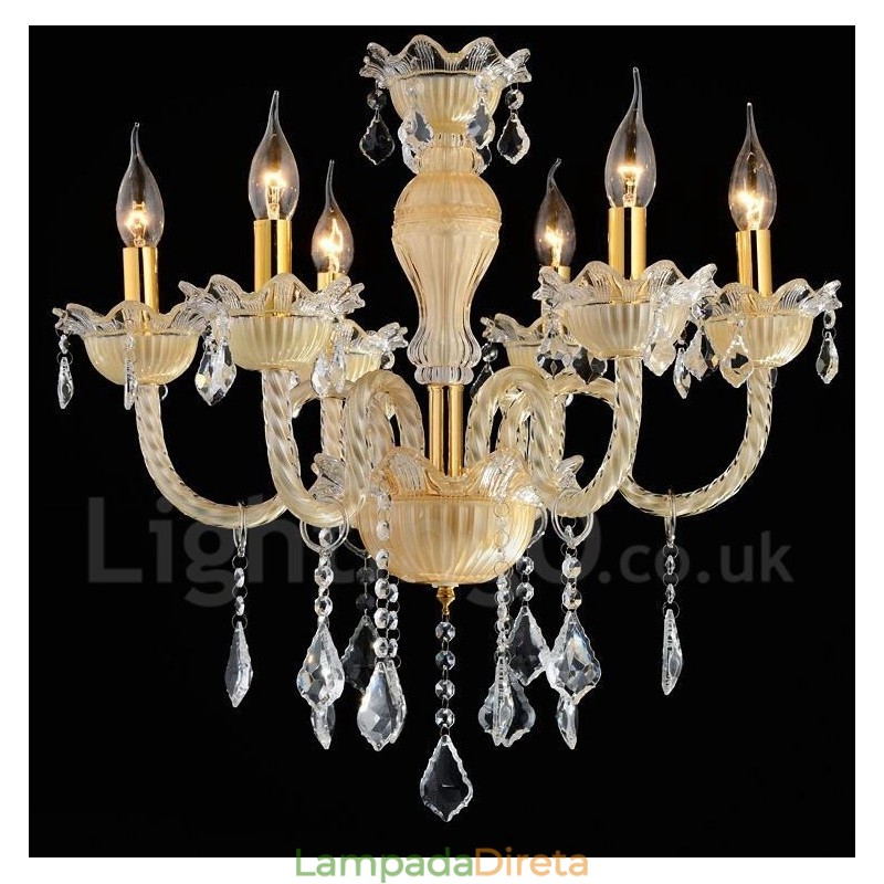 Lustre de cristal luxuoso moderno contemporâneo pendente vela