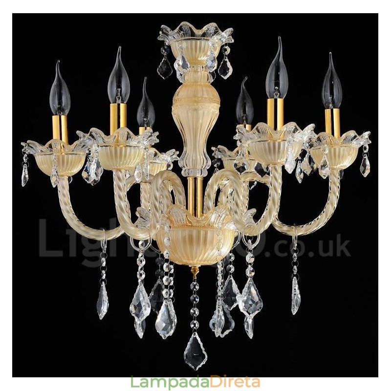Lustre de cristal luxuoso moderno contemporâneo pendente vela