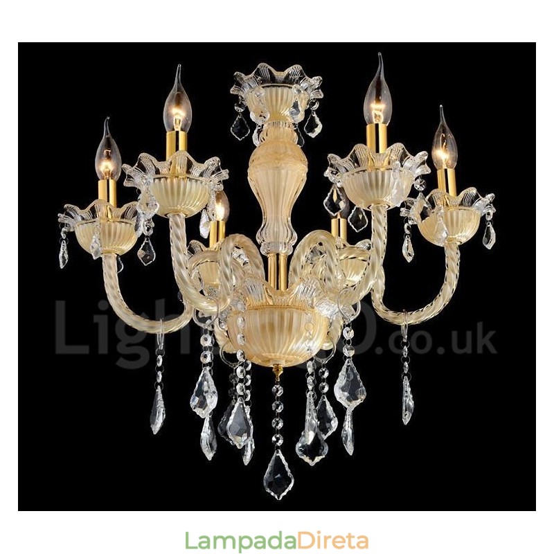 Lustre de cristal luxuoso moderno contemporâneo pendente vela