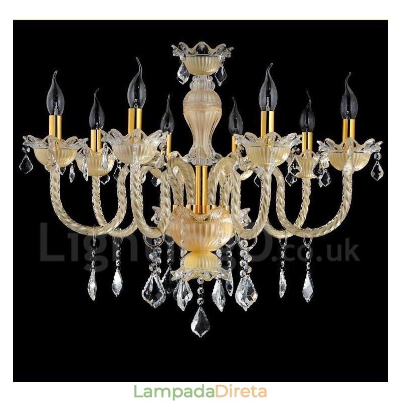 Lustre de cristal luxuoso moderno contemporâneo pendente vela