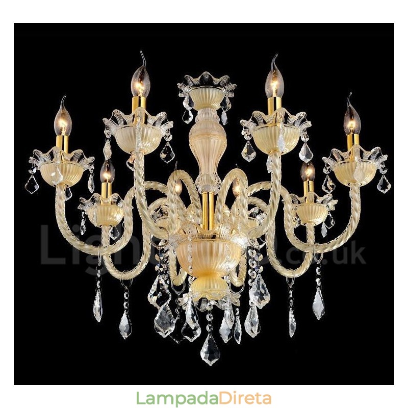 Lustre de cristal luxuoso moderno contemporâneo pendente vela