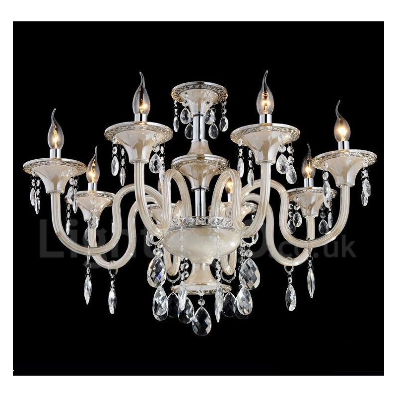 Lustre de cristal luxuoso moderno contemporâneo pendente vela