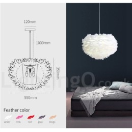 Lustre de penas multicolorido moderno e contemporâneo