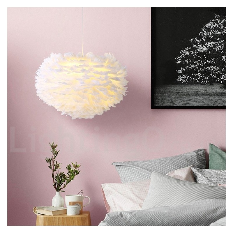 Lustre de penas multicolorido moderno e contemporâneo