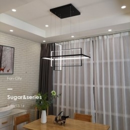 Luminária pendente linear regulável com controle remoto Luz ambiente Acabamentos pintados Alumínio Design moderno