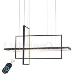 Luminária pendente linear regulável com controle remoto Luz ambiente Acabamentos pintados Alumínio Design moderno