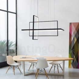 Luminária pendente linear regulável com controle remoto Luz ambiente Acabamentos pintados Alumínio Design moderno