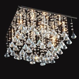 Lustre de cristal cromado clássico tradicional em metal