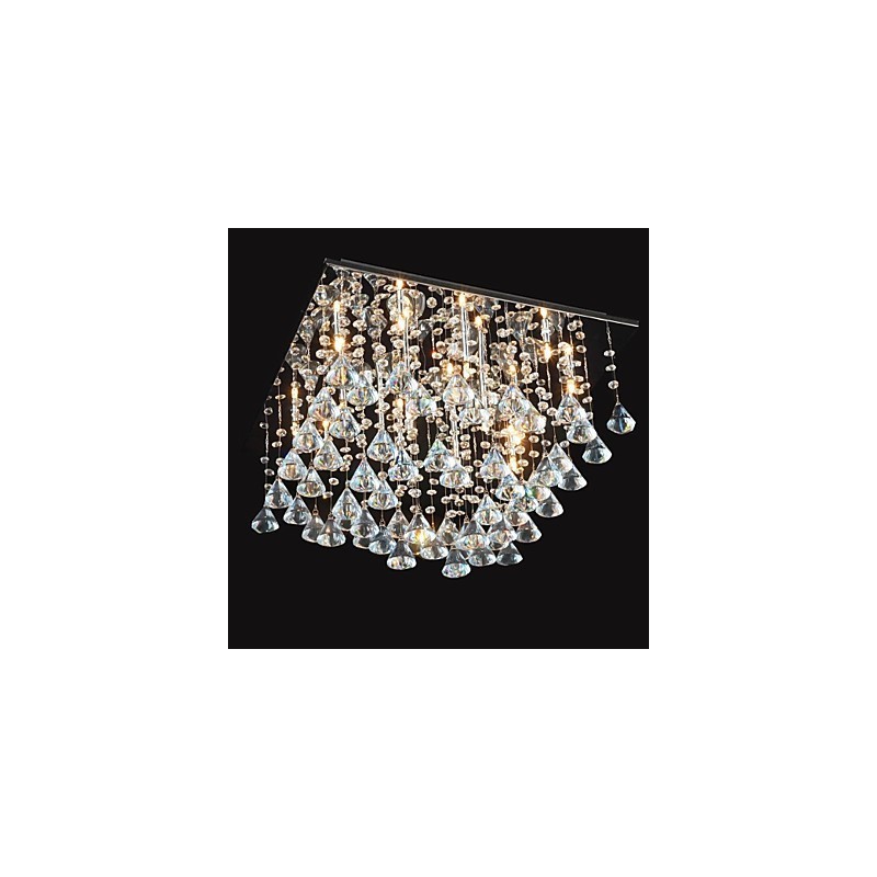 Lustre de cristal cromado clássico tradicional em metal