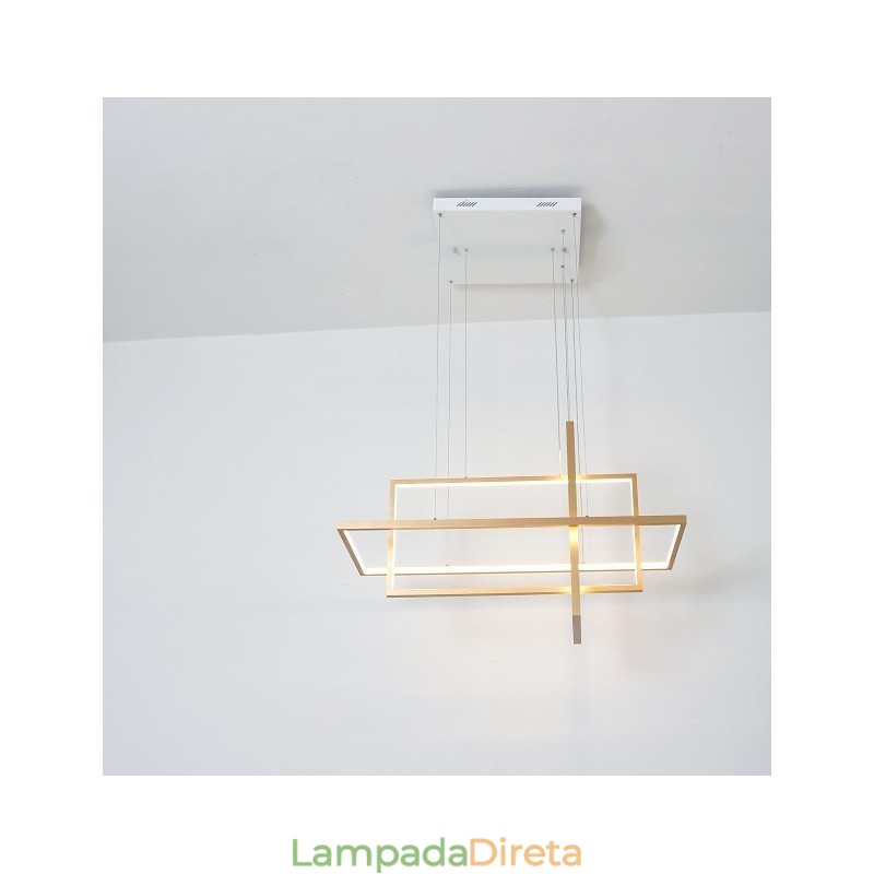 Luminária pendente linear regulável com controle remoto Luz ambiente Acabamentos pintados Alumínio Design moderno