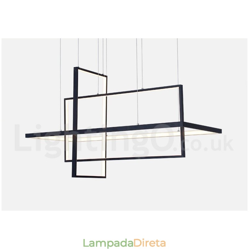 Luminária pendente linear regulável com controle remoto Luz ambiente Acabamentos pintados Alumínio Design moderno