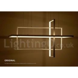 Luminária pendente linear regulável com controle remoto Luz ambiente Acabamentos pintados Alumínio Design moderno