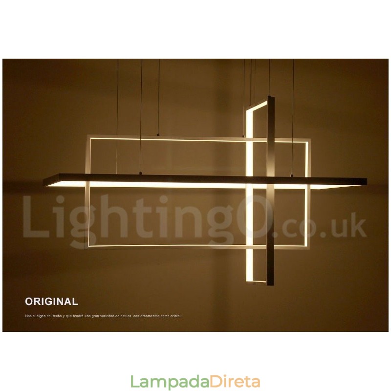 Luminária pendente linear regulável com controle remoto Luz ambiente Acabamentos pintados Alumínio Design moderno