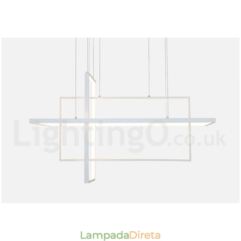 Luminária pendente linear regulável com controle remoto Luz ambiente Acabamentos pintados Alumínio Design moderno