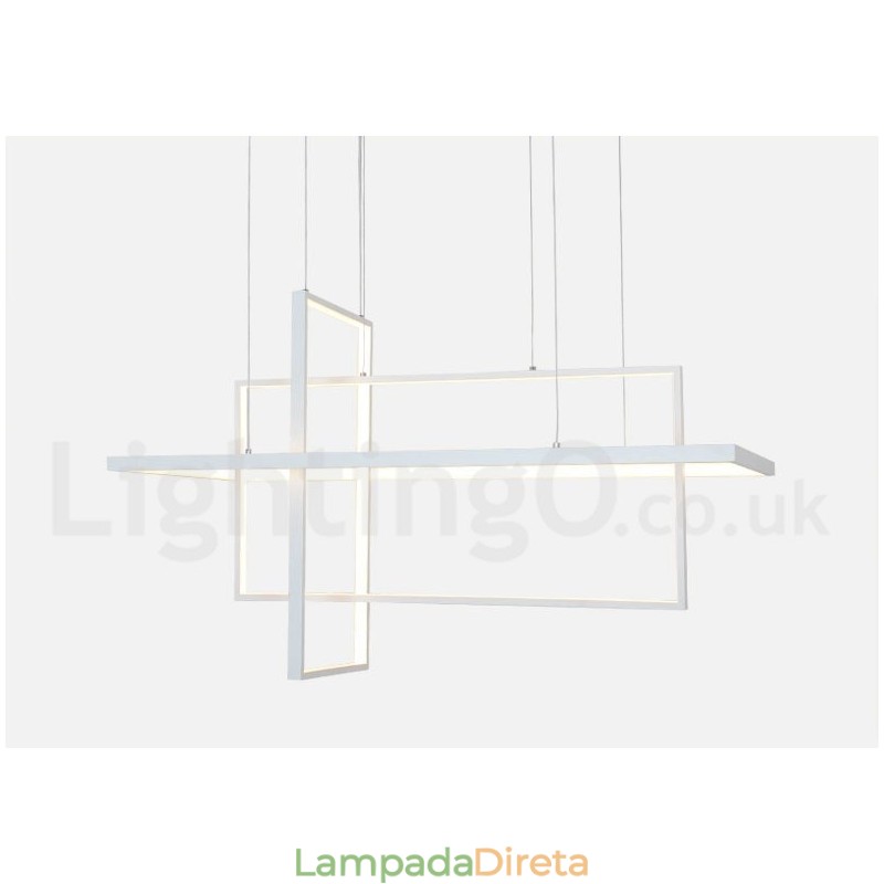 Luminária pendente linear regulável com controle remoto Luz ambiente Acabamentos pintados Alumínio Design moderno