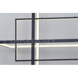 Luminária pendente linear regulável com controle remoto Luz ambiente Acabamentos pintados Alumínio Design moderno