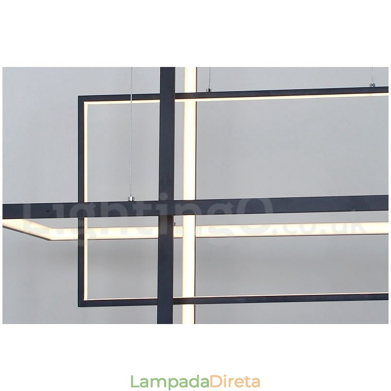 Luminária pendente linear regulável com controle remoto Luz ambiente Acabamentos pintados Alumínio Design moderno