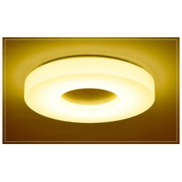 Luminária de teto de madeira redonda ultrafina regulável com abajur de acrílico estilo nórdico