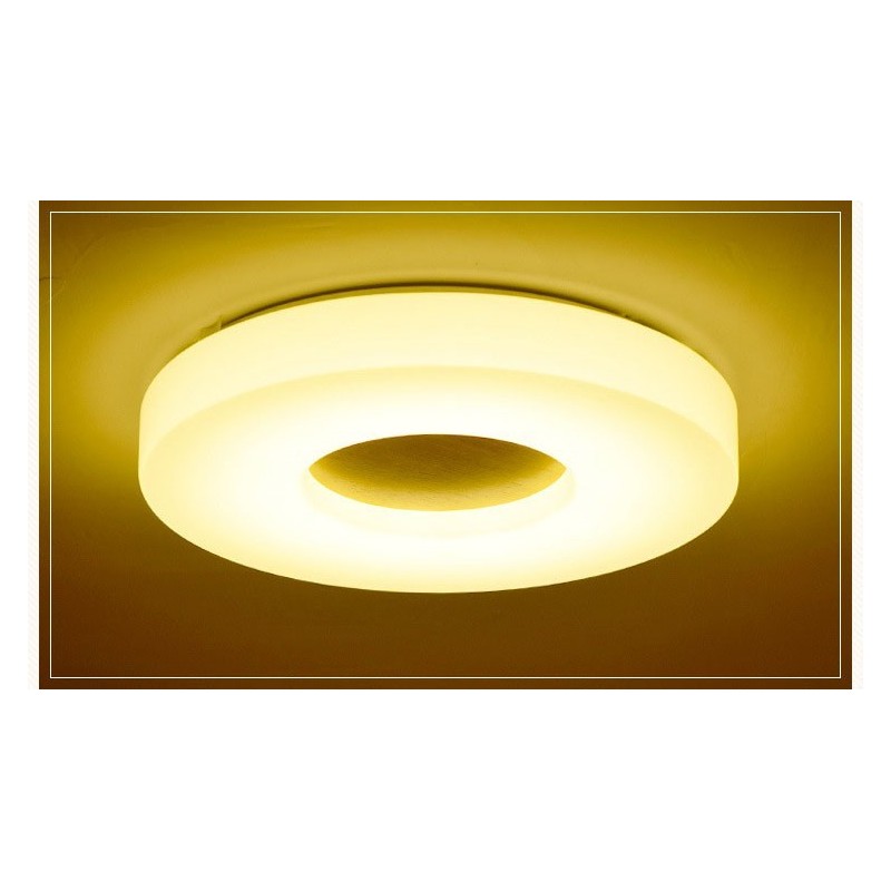Luminária de teto de madeira redonda ultrafina regulável com abajur de acrílico estilo nórdico