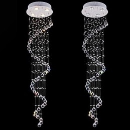 Lustre de cristal pendente, iluminação, 4 luzes, prata, canpoy, transparente, k9, cristal, hélice, teto, lâmpadas, h150cm