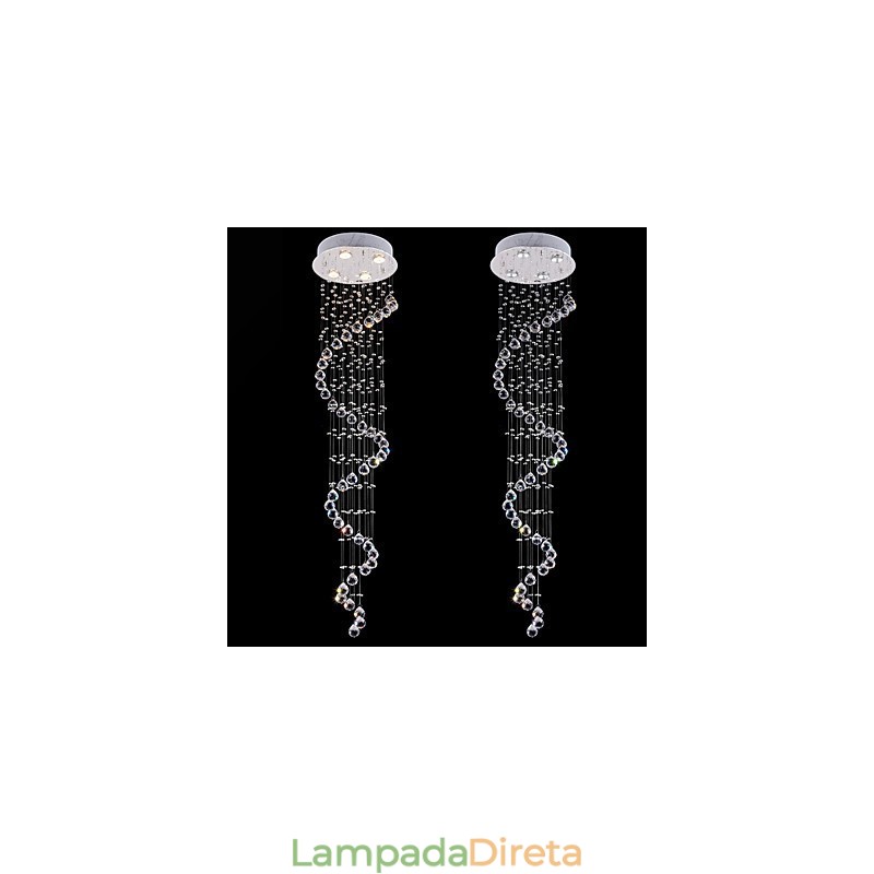 Lustre de cristal pendente, iluminação, 4 luzes, prata, canpoy, transparente, k9, cristal, hélice, teto, lâmpadas, h150cm
