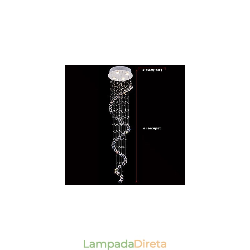 Lustre de cristal pendente, iluminação, 4 luzes, prata, canpoy, transparente, k9, cristal, hélice, teto, lâmpadas, h150cm