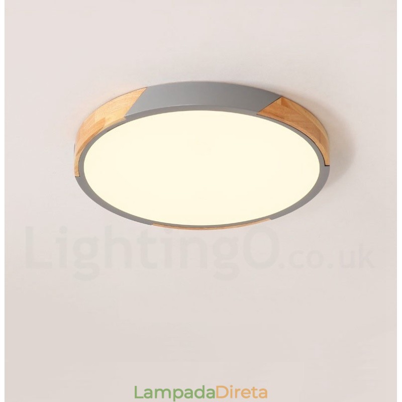 Macaron regulável multi cores madeira ultra fina luz de teto com sombra de acrílico lâmpada de teto estilo nórdico