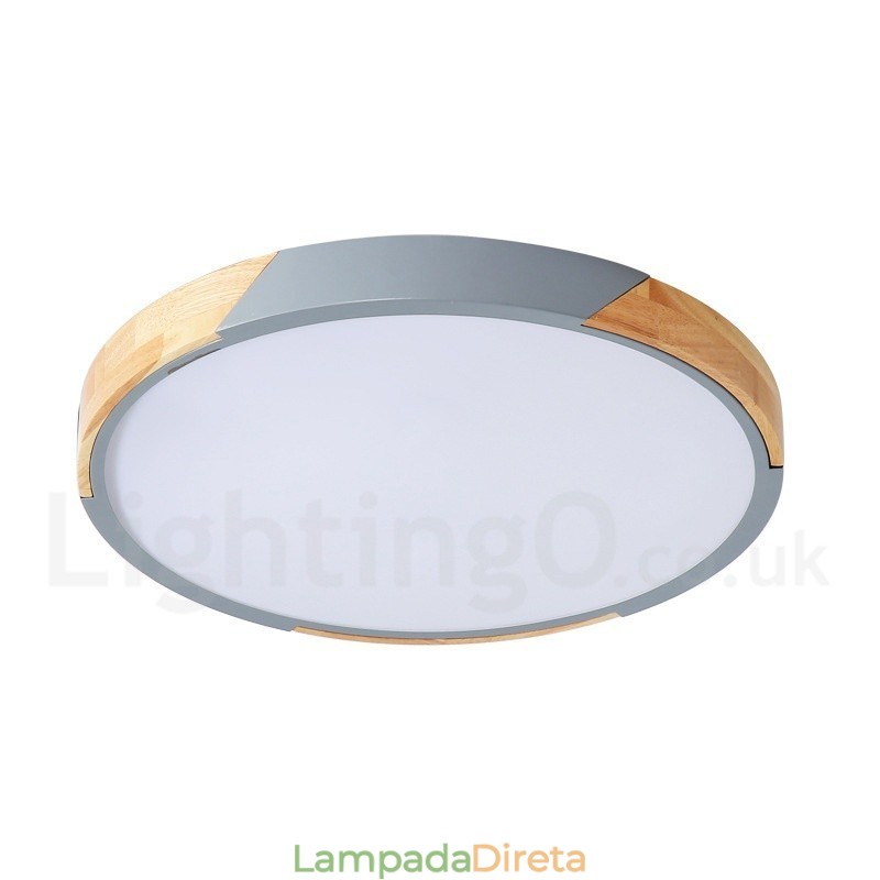 Macaron regulável multi cores madeira ultra fina luz de teto com sombra de acrílico lâmpada de teto estilo nórdico