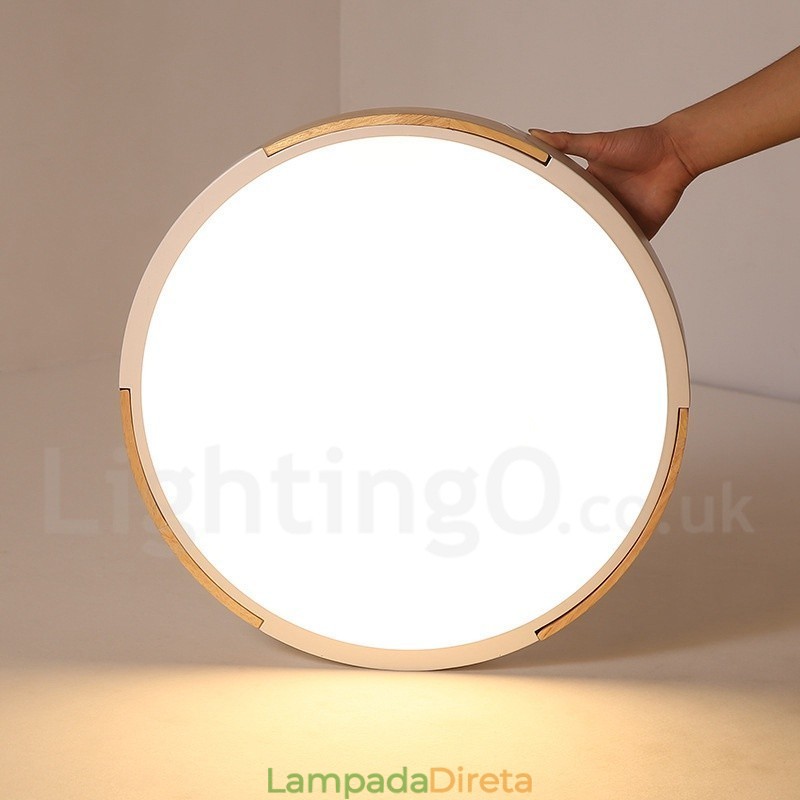 Macaron regulável multi cores madeira ultra fina luz de teto com sombra de acrílico lâmpada de teto estilo nórdico
