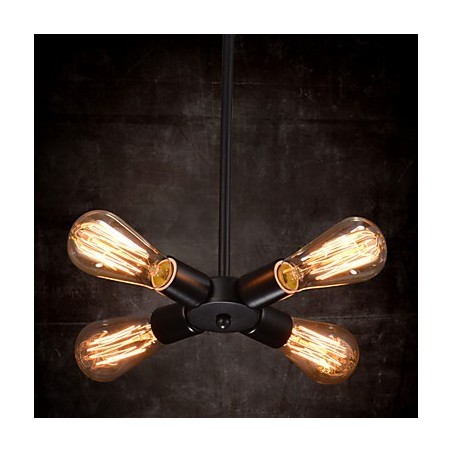 Luminária pendente 4 luzes estilo country ferro forjado Luminária pendente 4 luzes estilo country ferro forjado