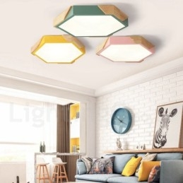 Macaron ultrafino regulável multicolorido luz de teto de madeira com abajur de acrílico lâmpada de teto estilo nórdico