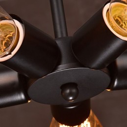 Luminária pendente 4 luzes estilo country ferro forjado
