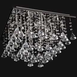 Lustre de cristal cromado clássico tradicional em metal
