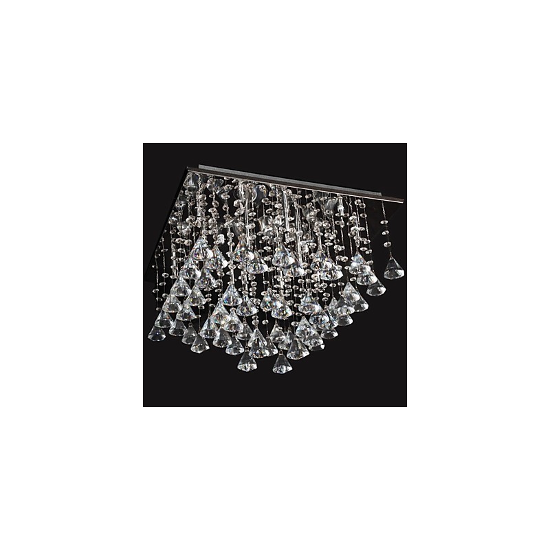 Lustre de cristal cromado clássico tradicional em metal