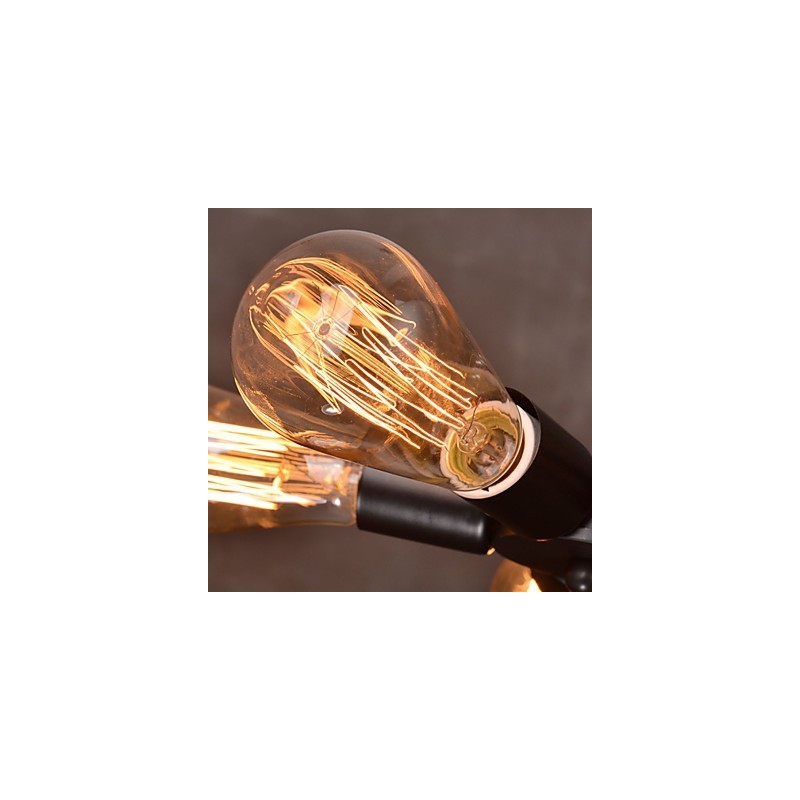 Luminária pendente 4 luzes estilo country ferro forjado