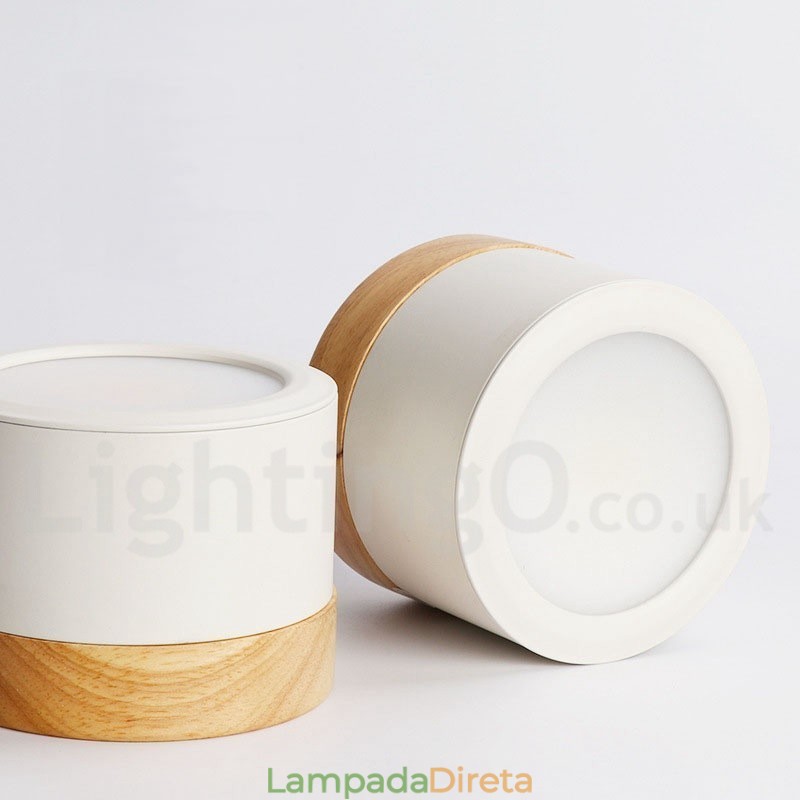 Mini luminária de teto de design moderno de madeira com cúpula de acrílico especial para também pode ser usada como luminária de parede