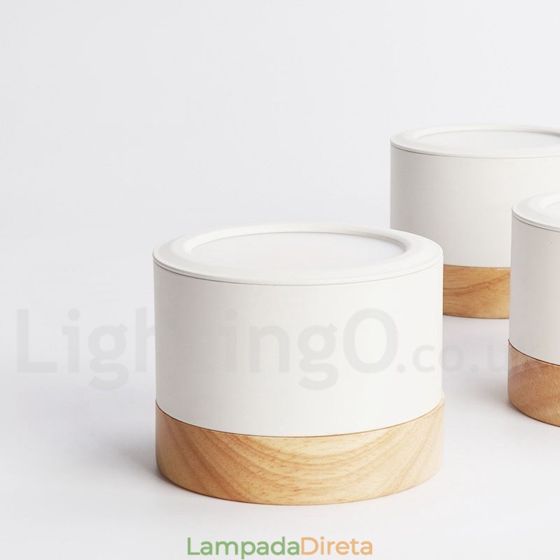 Mini luminária de teto de design moderno de madeira com cúpula de acrílico especial para também pode ser usada como luminária de parede