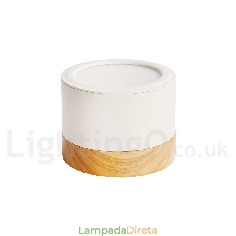 Mini luminária de teto de design moderno de madeira com cúpula de acrílico especial para também pode ser usada como luminária de parede