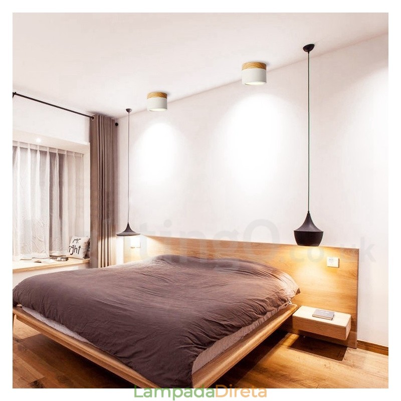 Mini luminária de teto de design moderno de madeira com cúpula de acrílico especial para também pode ser usada como luminária de parede