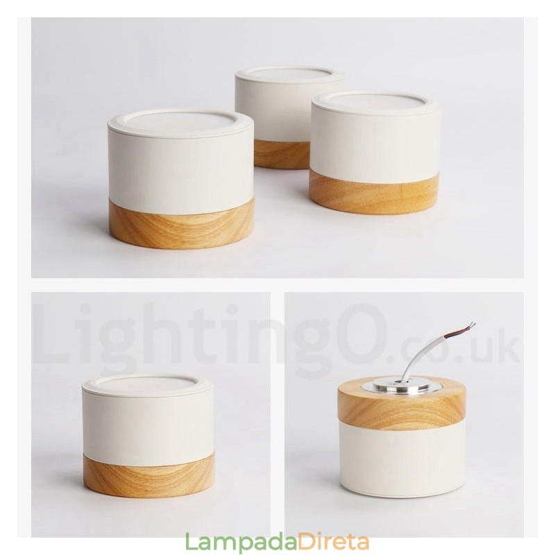 Mini luminária de teto de design moderno de madeira com cúpula de acrílico especial para também pode ser usada como luminária de parede