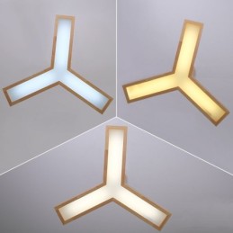 Luminária pendente triangular moderna de madeira