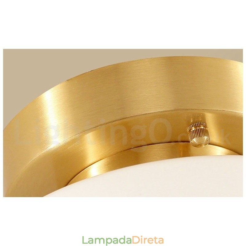 Luminária de teto embutida retrô vintage com abajur