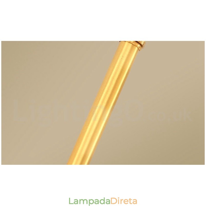 Pure Brass Simples Rústico Retro Vintage Latão Pendente Luz com Tecido Sombra